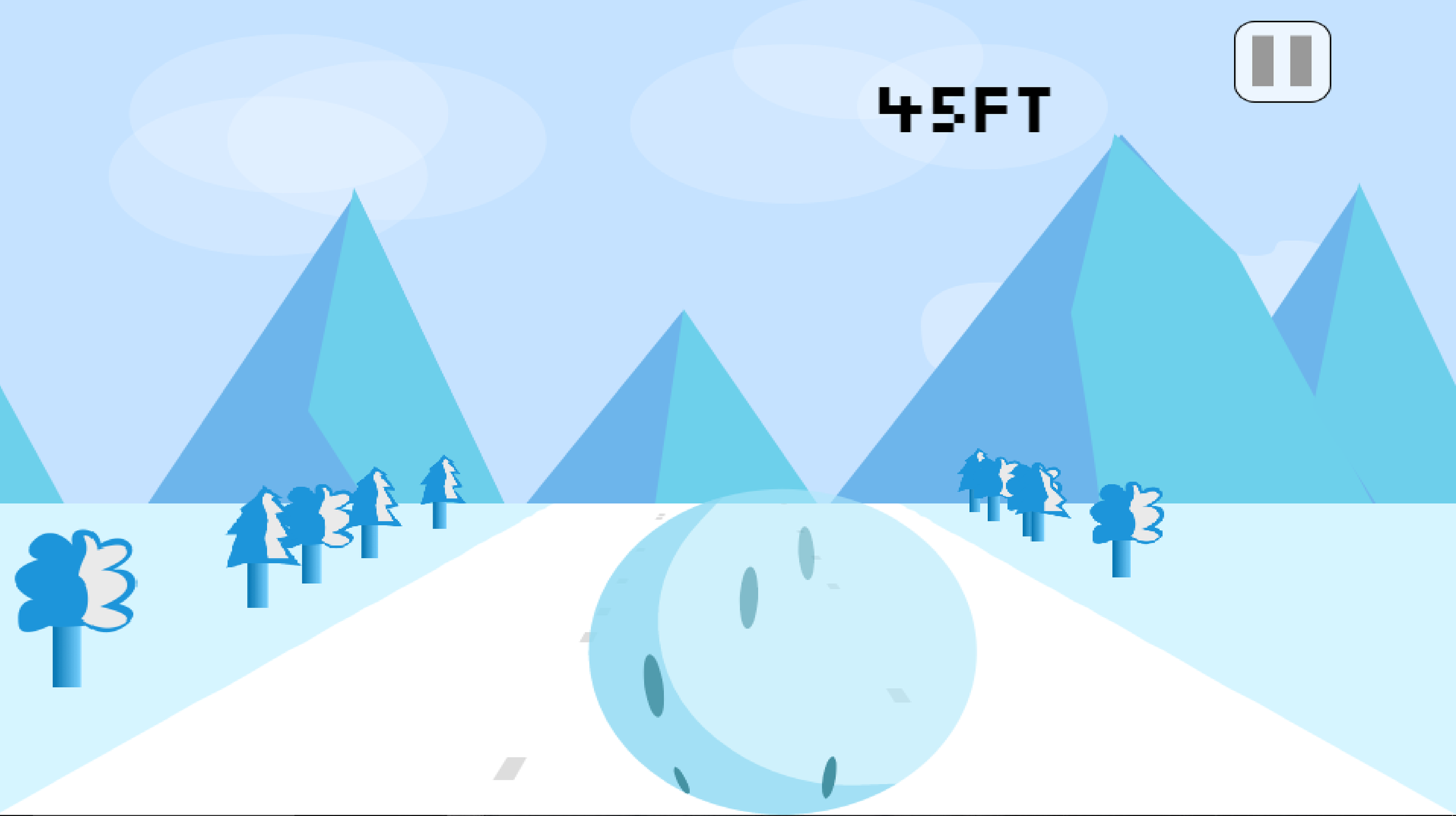 Trees added to side of the snow pathway