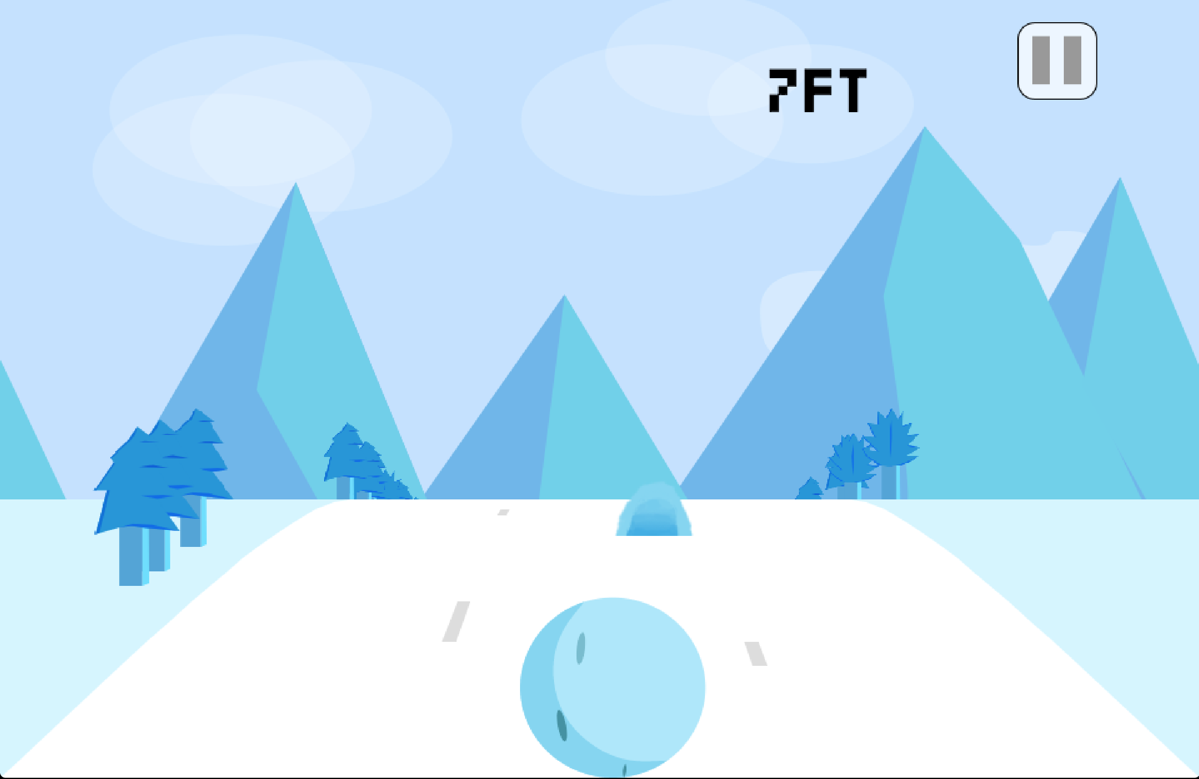 Example of an upward slope in the track